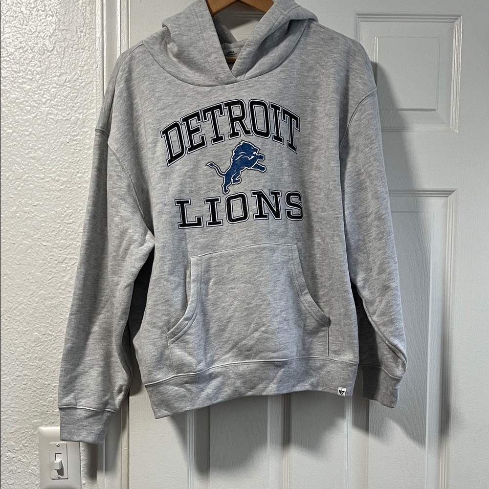 47 Gray Detroit Lions Women's Hoodie